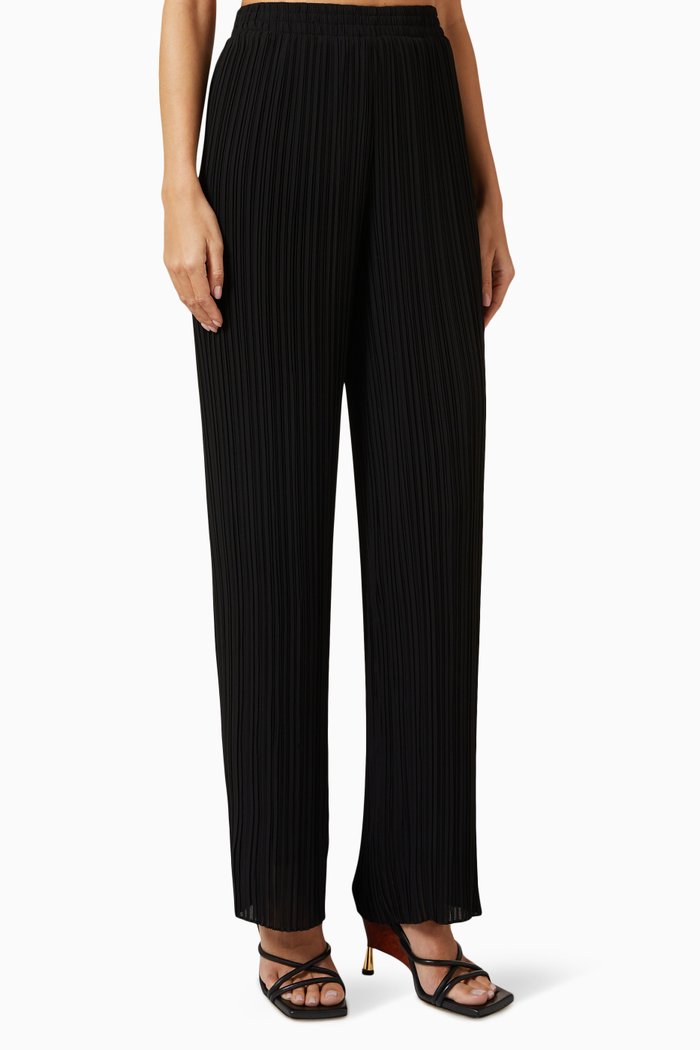 

Pleated Wide-leg Pants, Black