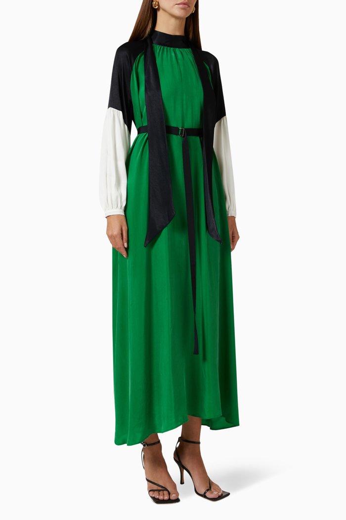 

Belted Maxi Dress, Green