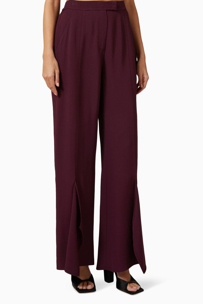 

Front Slit Pants, Purple