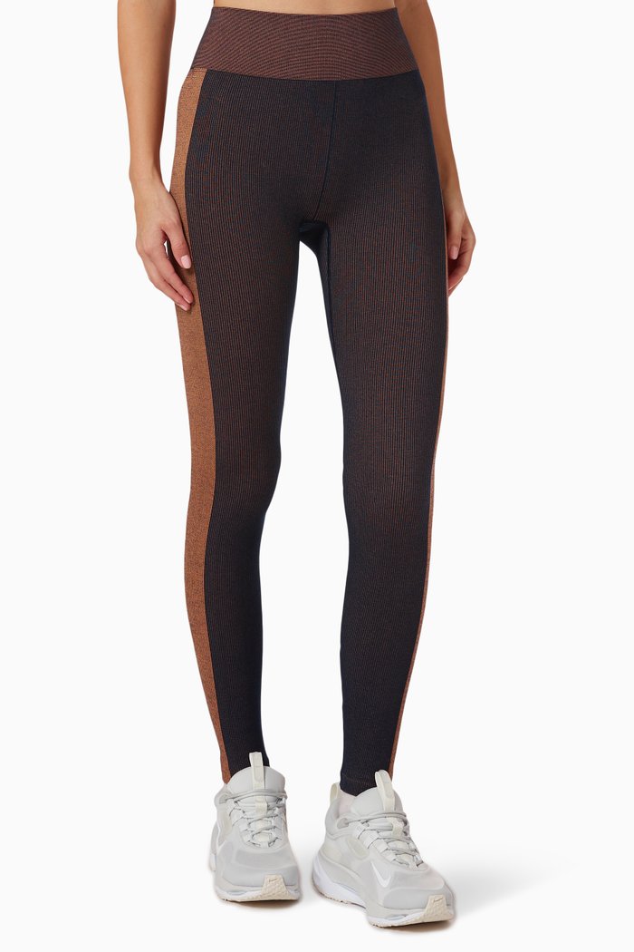 

Soft Seamless Ribbed 7/8 Leggings in Cotton-blend, Blue
