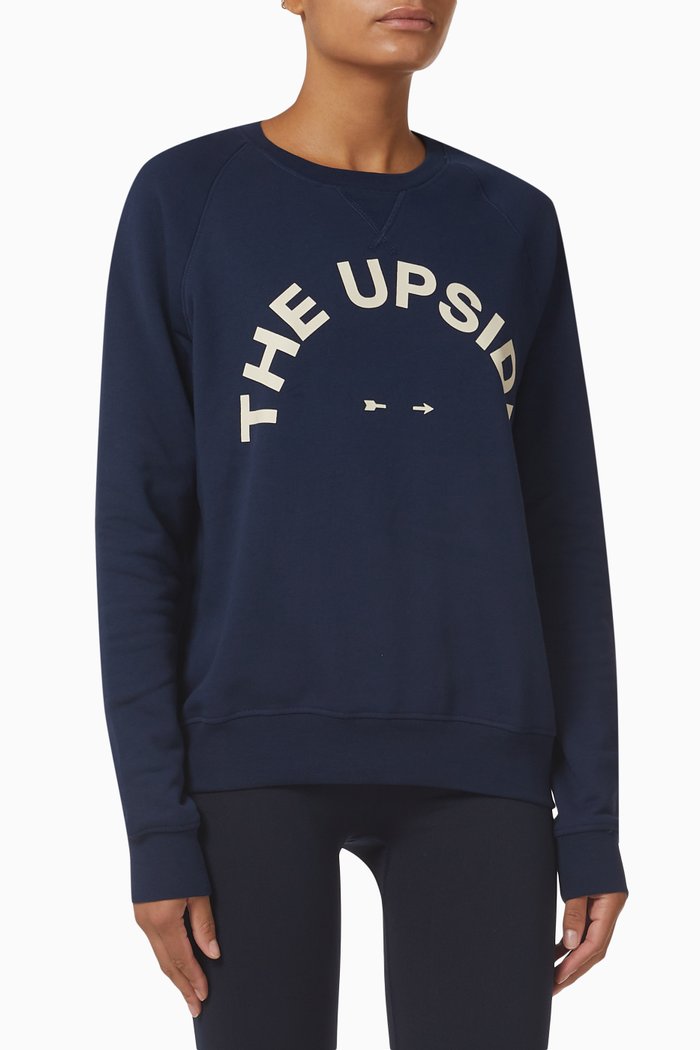 Bondi Crewneck Sweatshirt in Organic Cotton-jersey, Blue