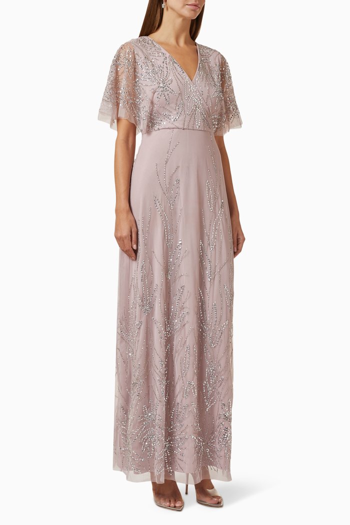 

Sequin-embellished Maxi Dress in Tulle, Pink