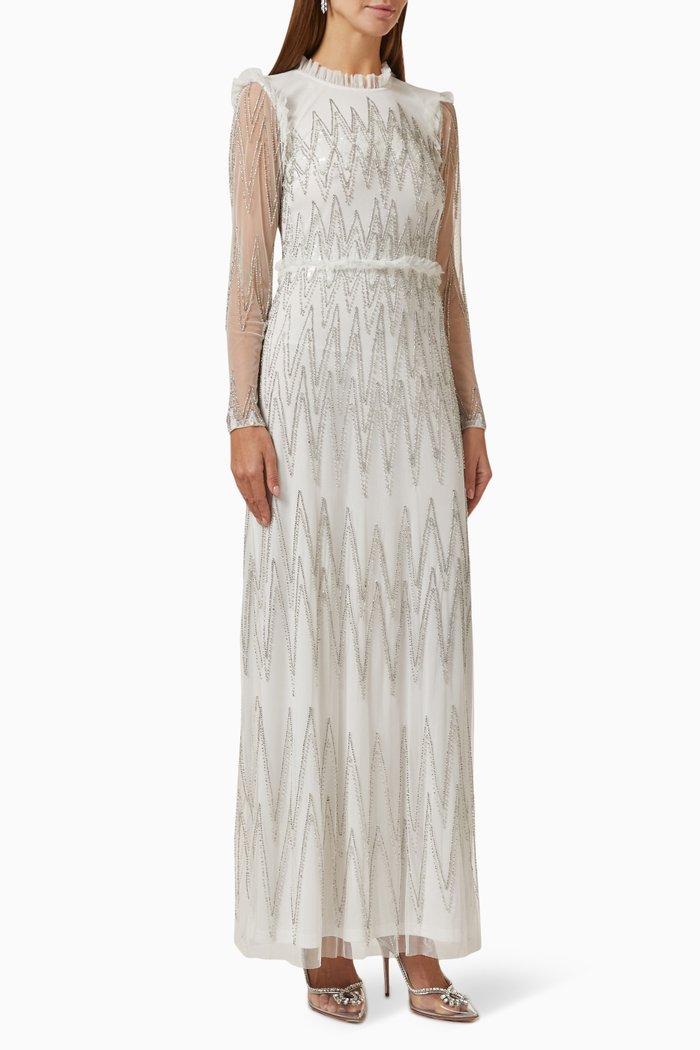 

Bead-embellished Maxi Dress, White