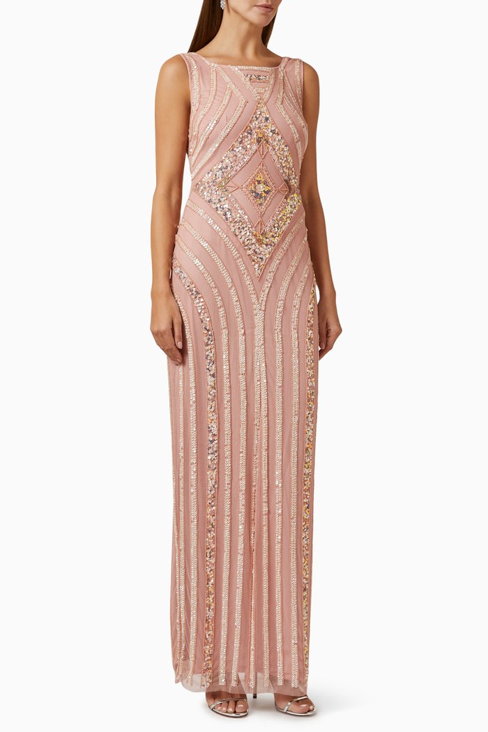 

Sequin-embellished Maxi Dress in Tulle, Pink