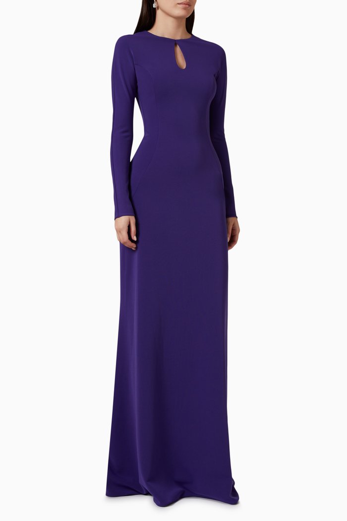 

Fitted Maxi Dress in Jersey, Purple