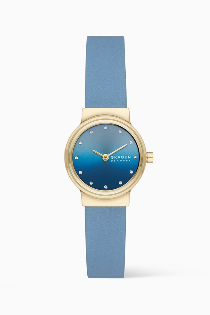 

Freja Lille Two-hand Leather Watch, 26mm, Gold