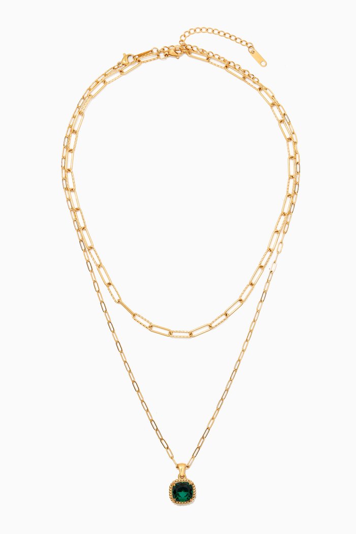 

Atlantic Layered Necklace in Tarnish-free Stainless Steel, Gold