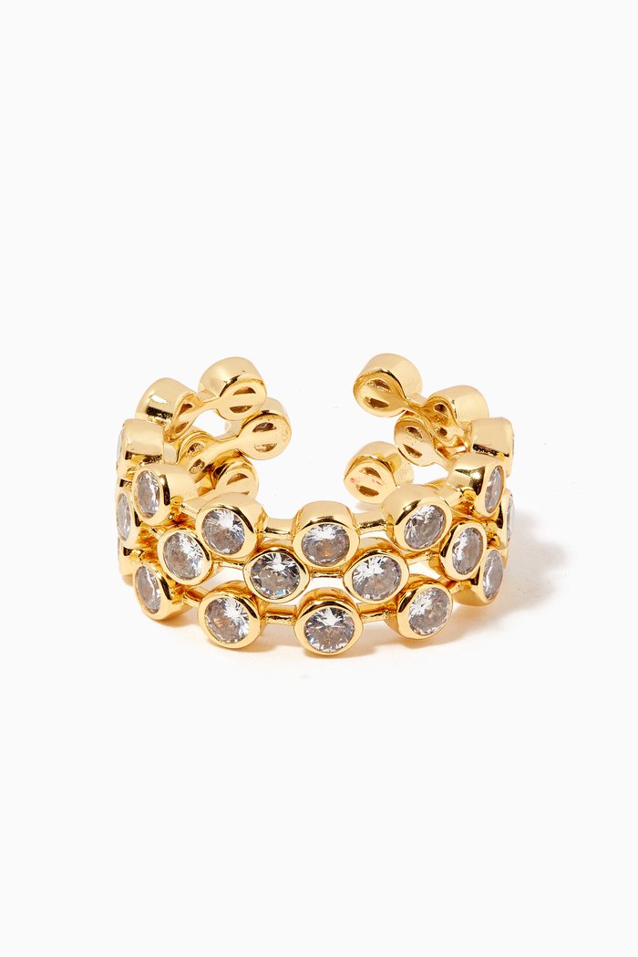 

Mila Crystal Ring Stack in 18kt Gold-plated Sterling Silver