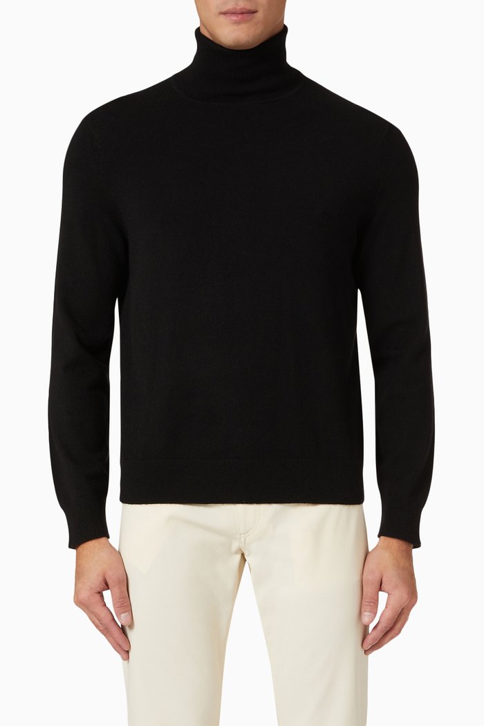 

Hilles Turtleneck Sweater in Cashmere, Black