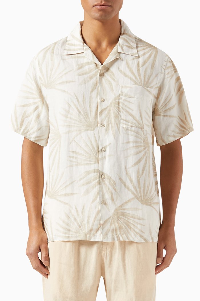 

Camp Collar Shirt in Air Linen, Neutral