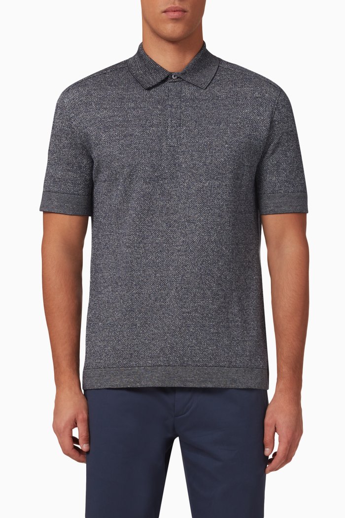 

Polo Shirt in Cotton-blend, Blue