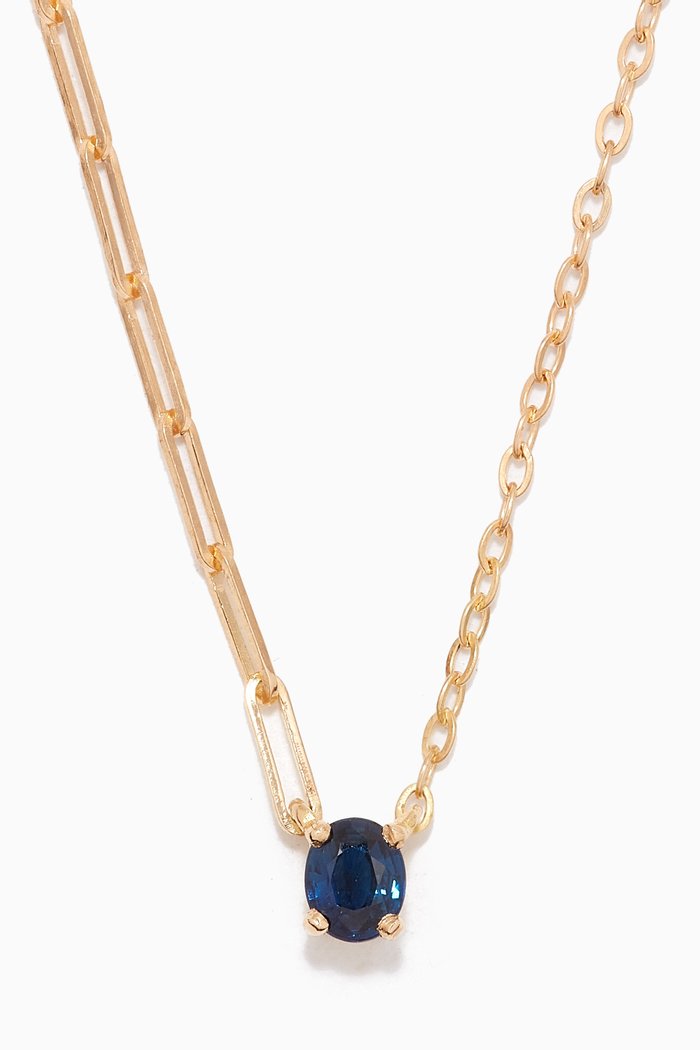 Collier Solitare Sapphire Necklace in 18kt Gold