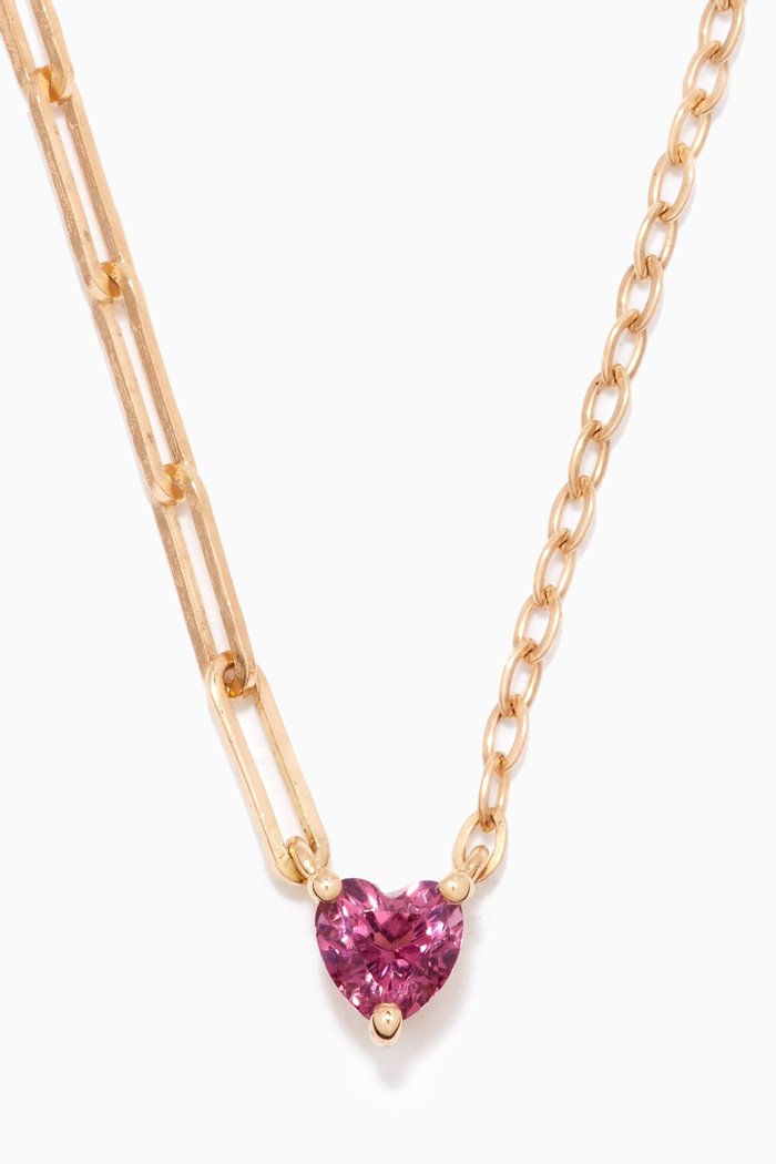

Collier Solitare Rhodolite Necklace in 18kt Gold, Yellow