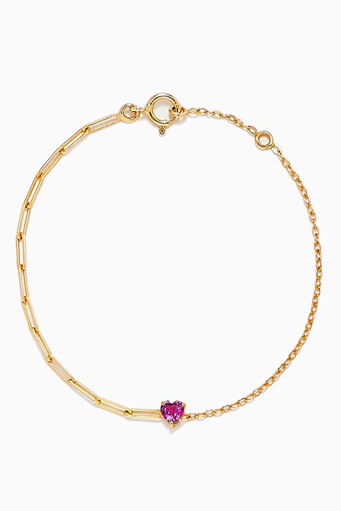 

Collier Solitare Rhodolite Bracelet in 18kt Gold, Yellow