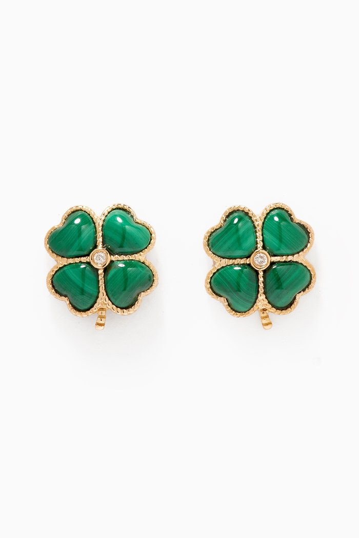 

Clover Dome Diamond Stud Earrings in 9kt Yellow Gold