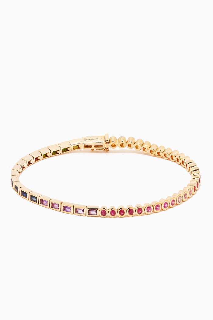 

Rainbow Baguette Bracelet in 9kt Yellow Gold
