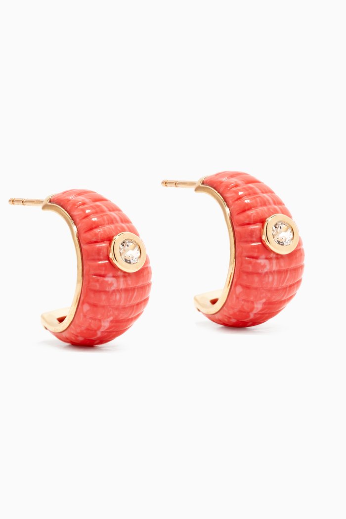 

Berlingot Hoop Earrings in 9kt Yellow Gold, Orange