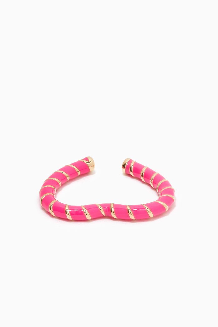 

Heart Clip Single Earring in 9kt Yellow Gold, Pink