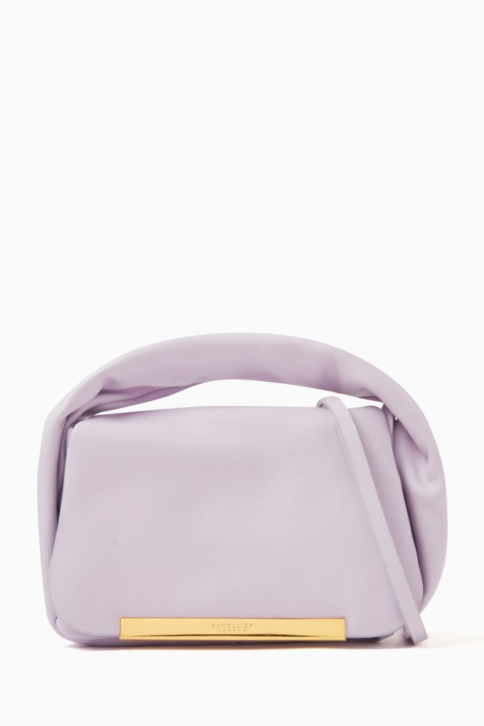 The Mini London Crossbody Bag in Smooth Leather, Purple