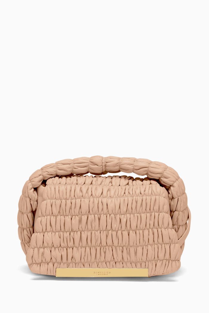 

Mini Lisbon Bag in Shearling & Smooth Leather, Neutral