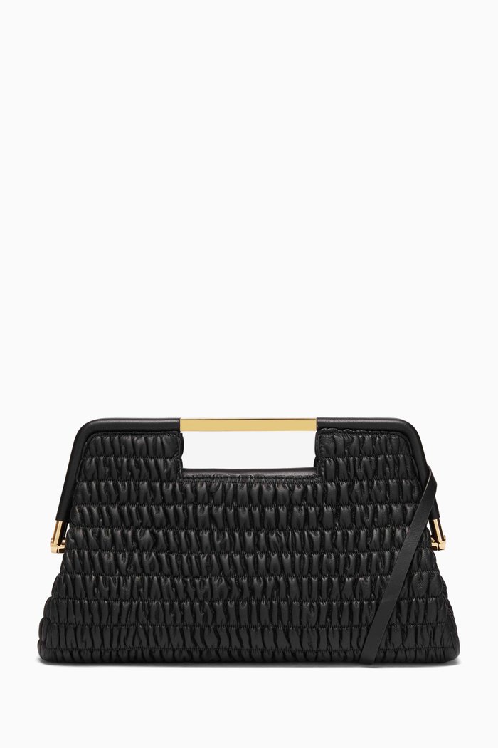 

The Seville Matelassé Clutch in Leather, Black