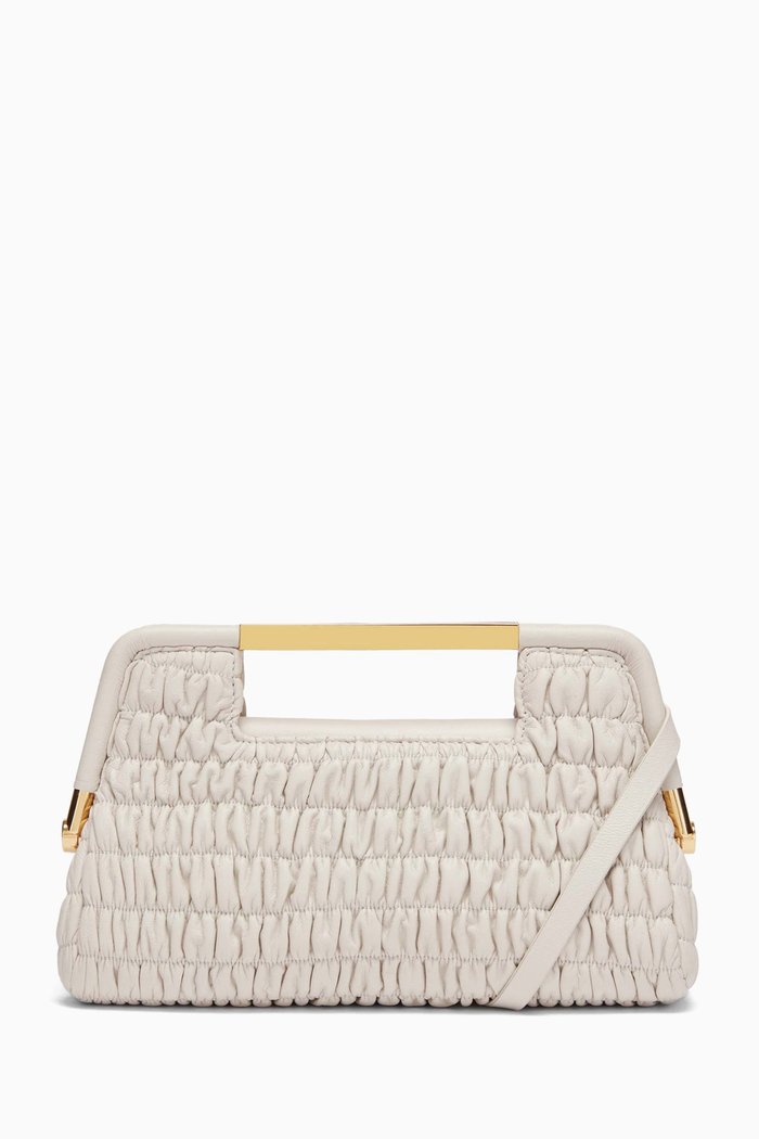 

The Seville Matelassé Clutch in Leather, Neutral