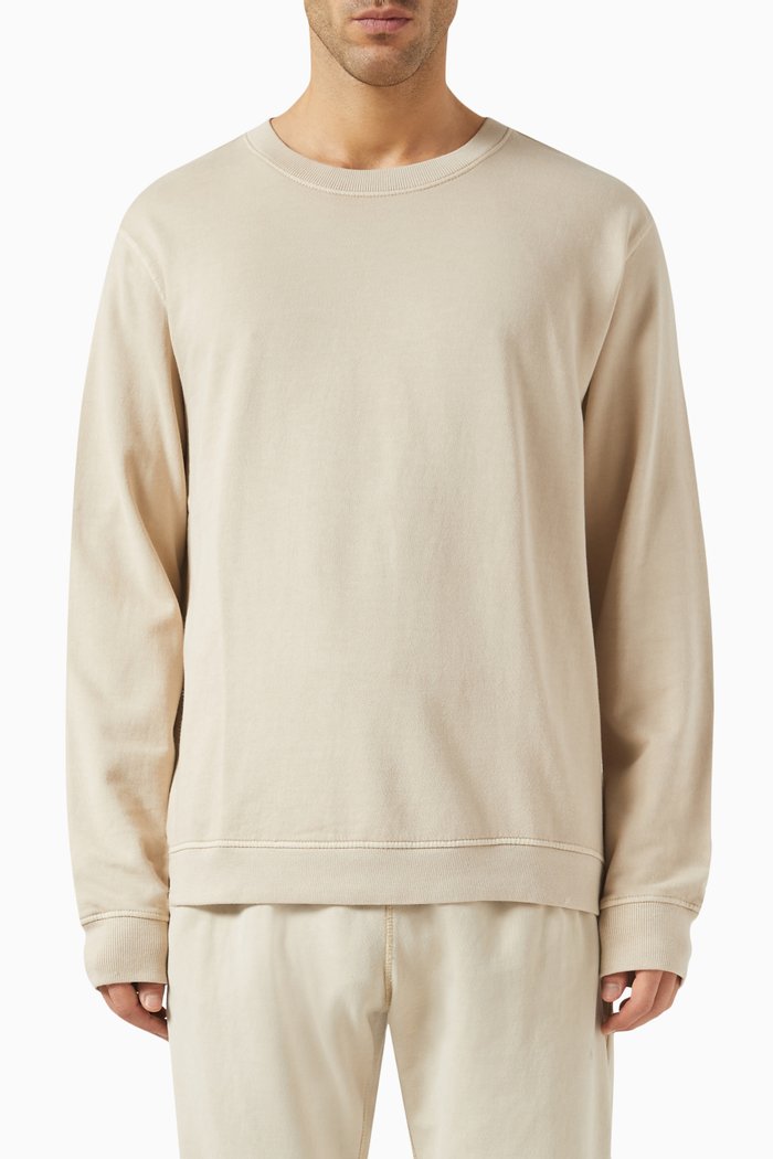 

Garment Dyed Sweatshirt in Cotton Terry, Grey