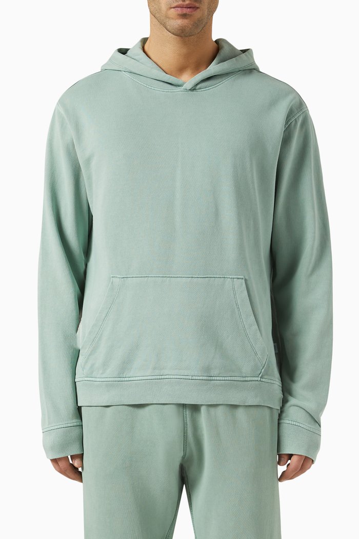 

Garment Dyed Hoodie in Cotton Terry, Green