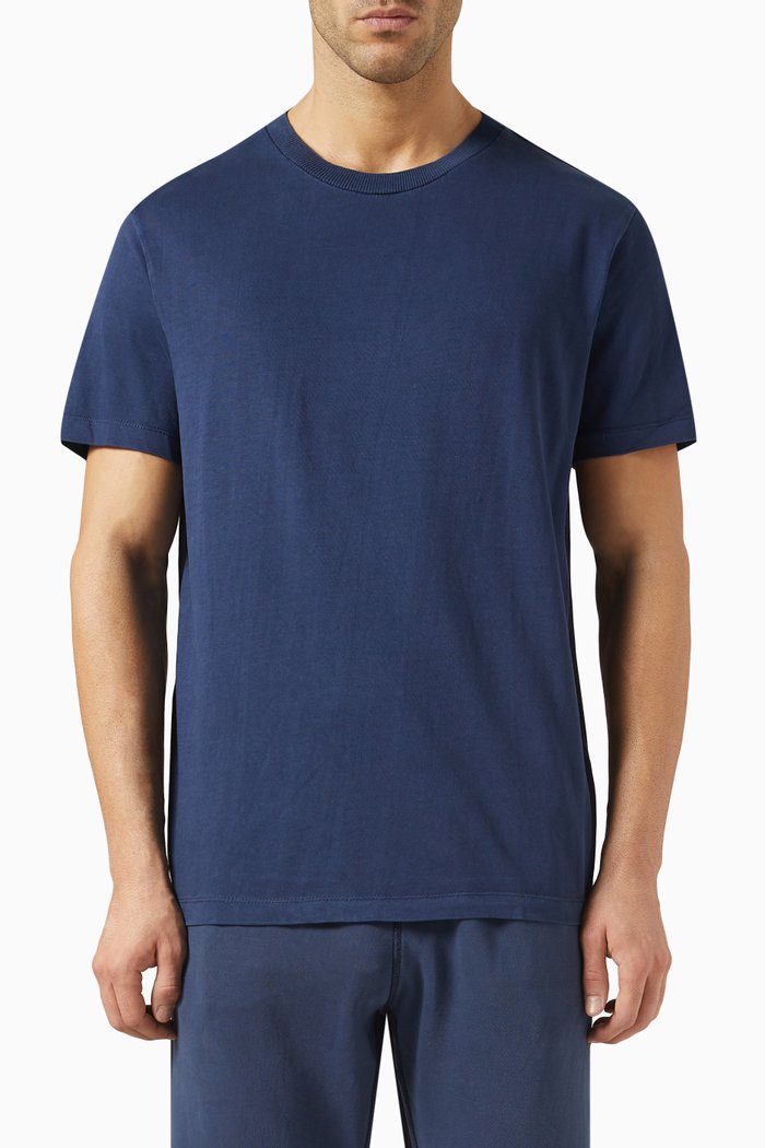

Garment Dyed T-shirt in Cotton Jersey, Blue