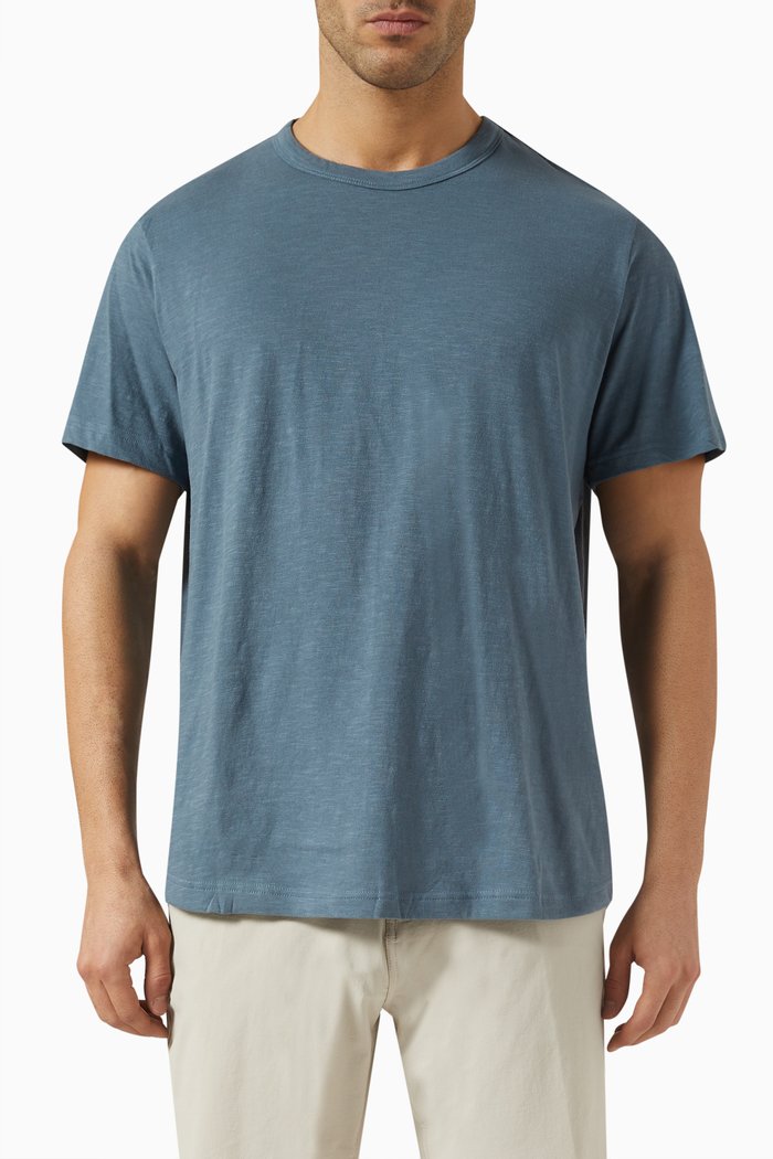 

Slub Scallop T-shirt in Cotton Jersey, Blue