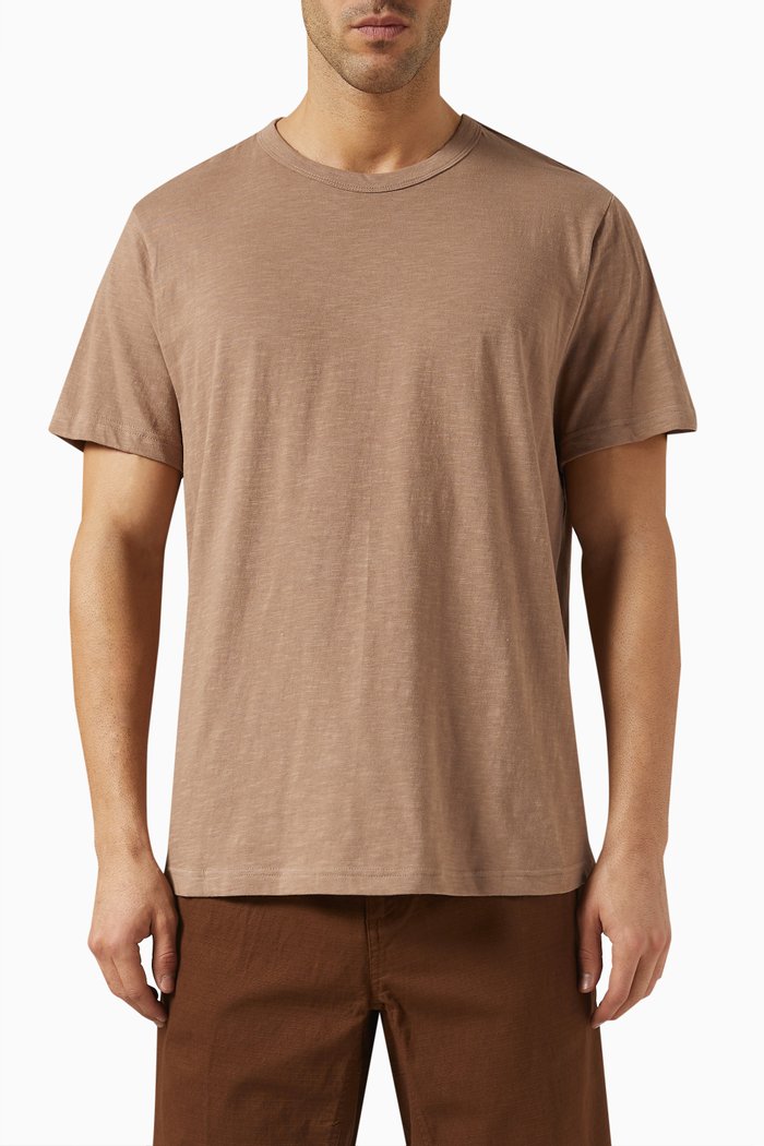 

Slub Scallop T-shirt in Cotton Jersey, Brown