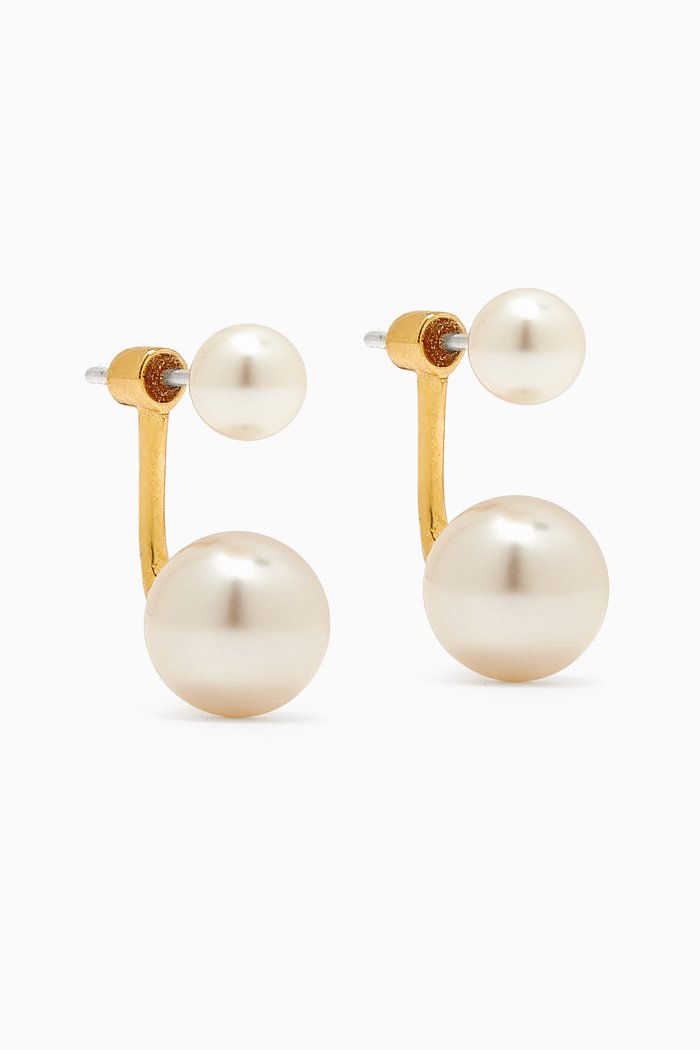 

Simple Pearl Ear Jacket in Gold Vermeil, White