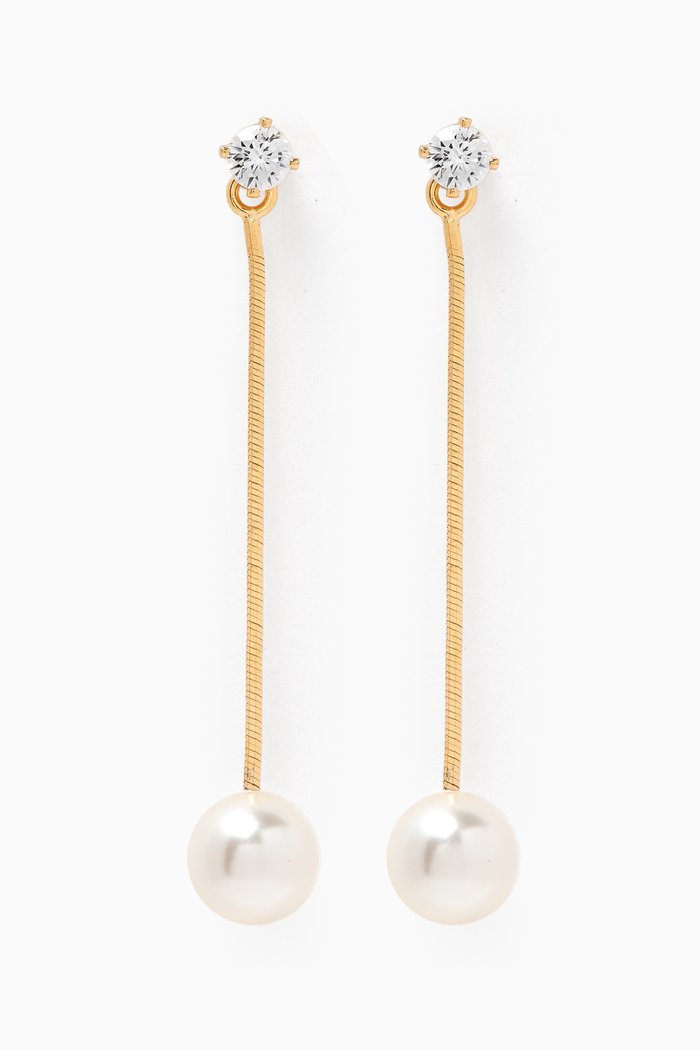 

Crystal & Pearl Necklace in Gold-vermeil, White