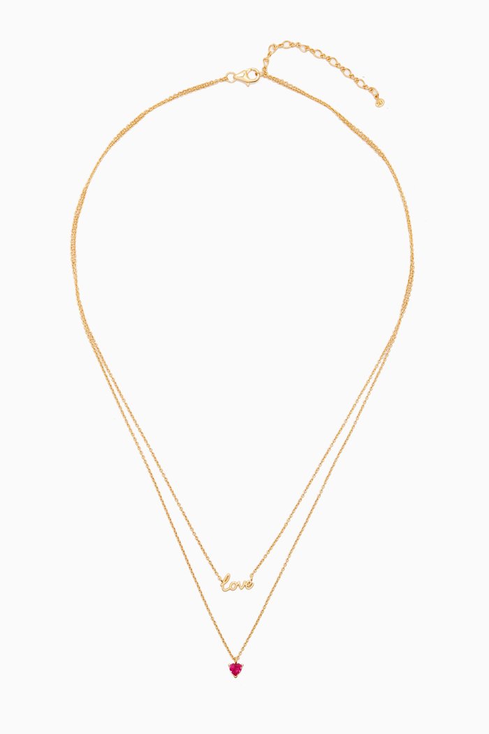 

Double-layered Love Necklace in Gold-plated Brass, Red