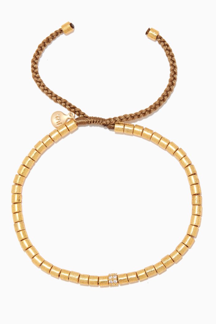 

Handmade Beaded Bracelet in Gold-plated Brass