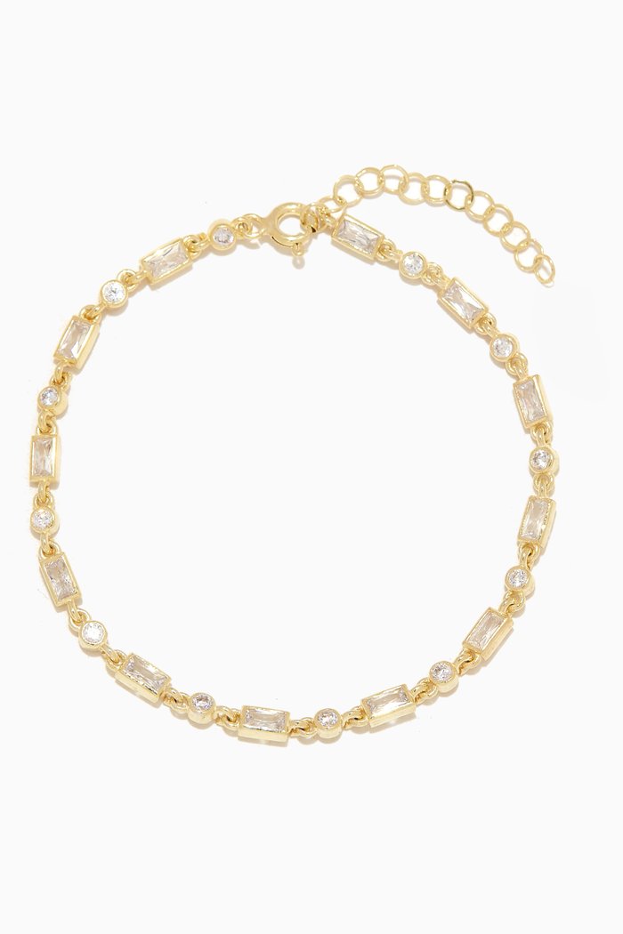 

CZ Multi-shape Bracelet in Gold-plated Brass