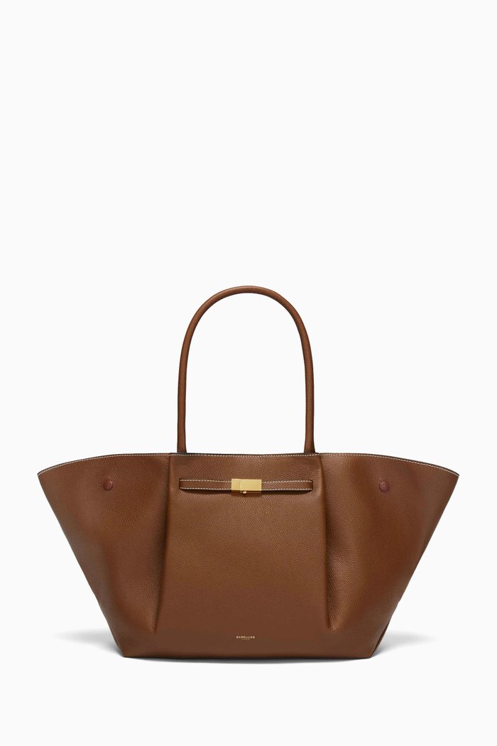 

The New York Large Tote bag in Grained Leather, Brown
