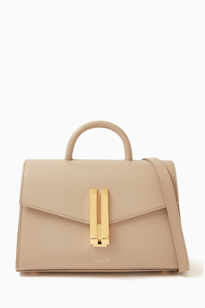 

The Midi Montreal Top Handle Bag in Smooth Leather, Grey