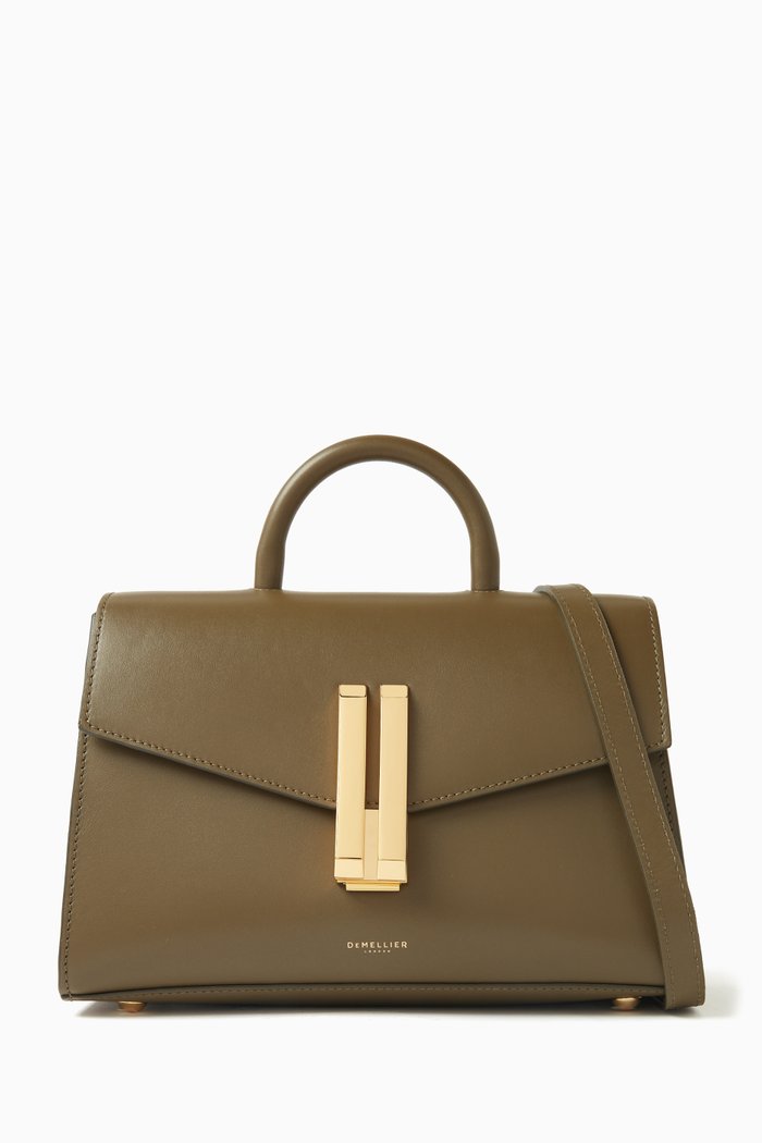 

The Midi Montreal Top Handle Bag in Smooth Leather, Green