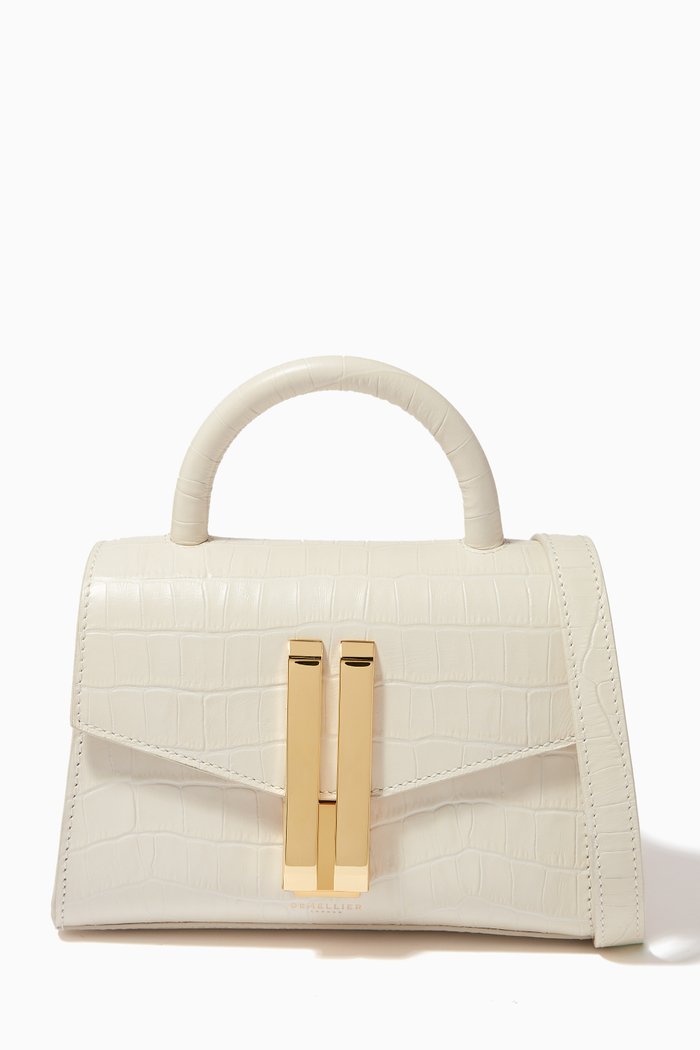 

The Nano Montreal Top Handle Bag in Croc-embossed Leather, Neutral