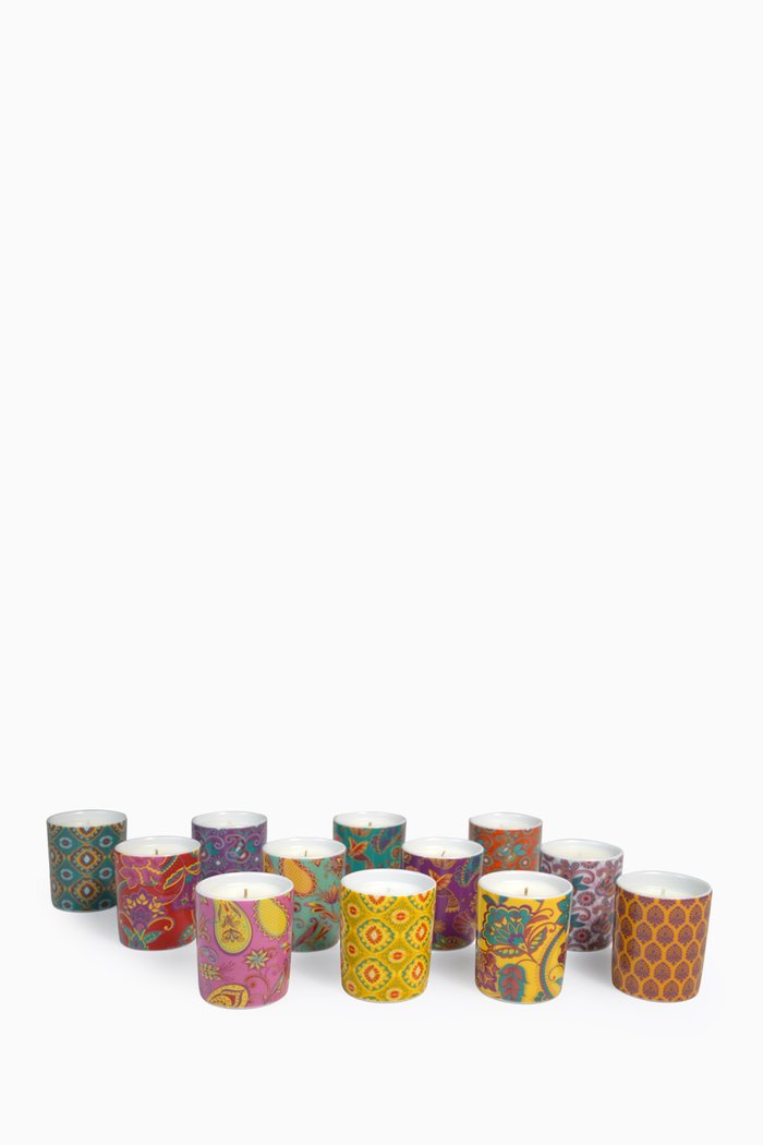 

India Mix & Match Mini Candles, Set of 12, Multicolour
