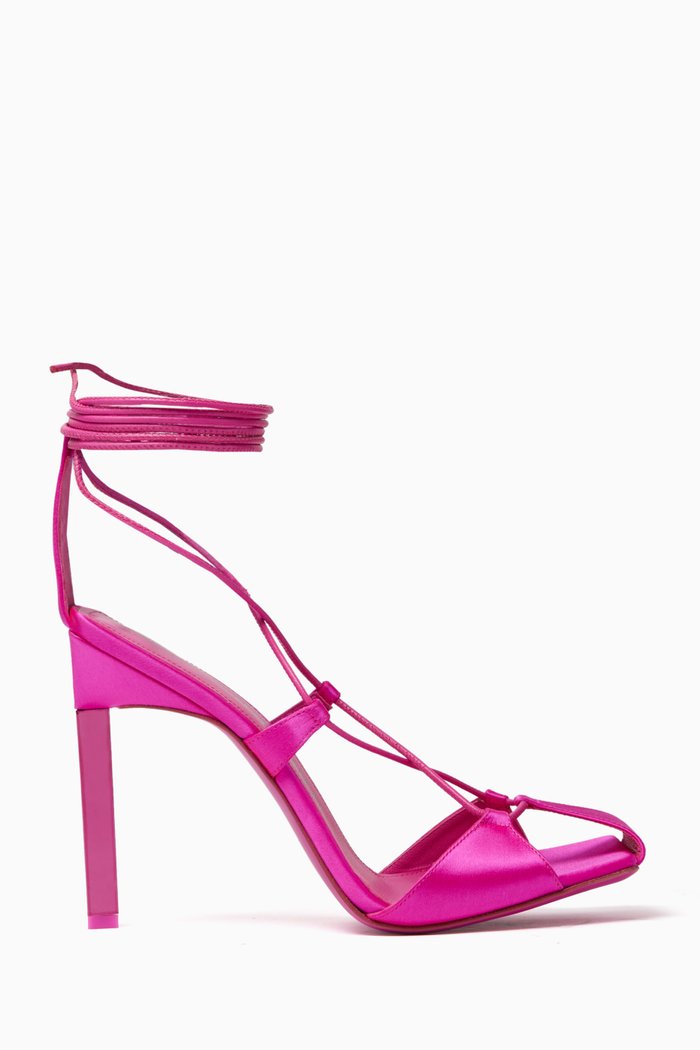 

Adele 105 Lace-up Sandals in Satin, Pink