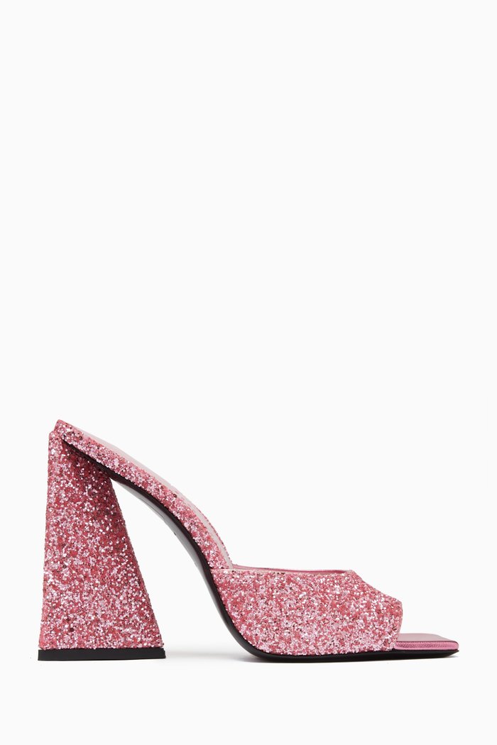 

Devon 115 Mules in Glitter Leather, Pink