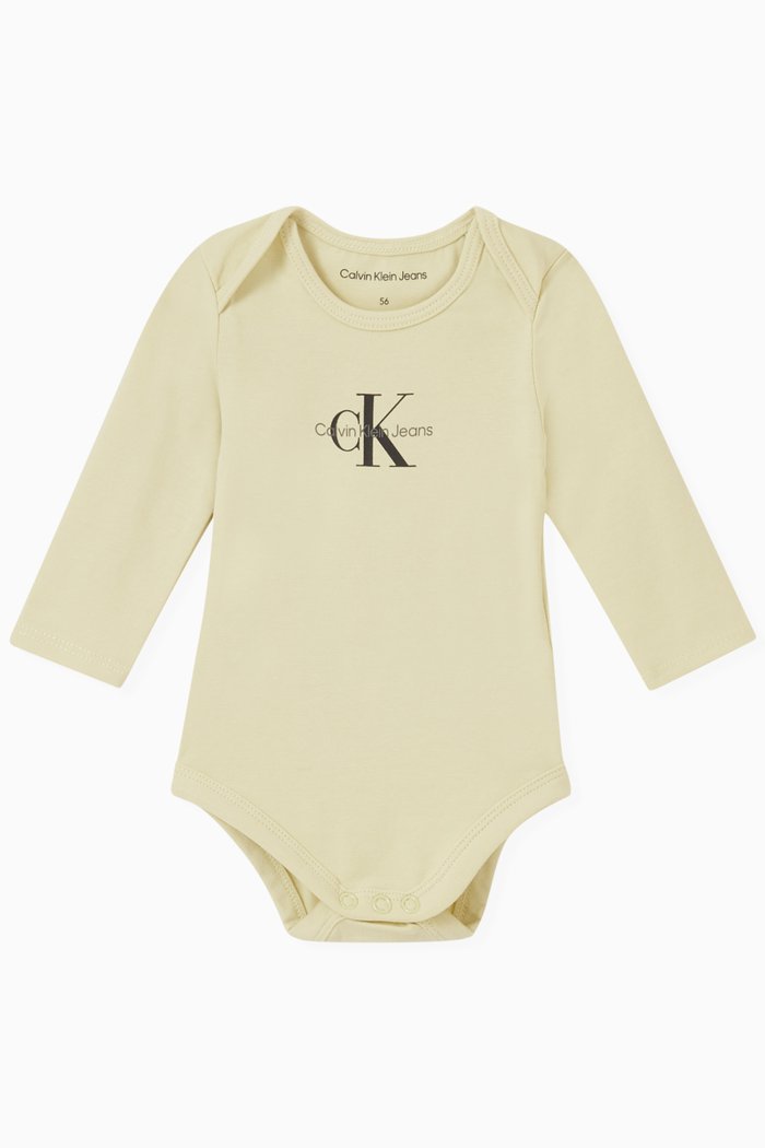 Logo Bodysuit in Cotton, Green