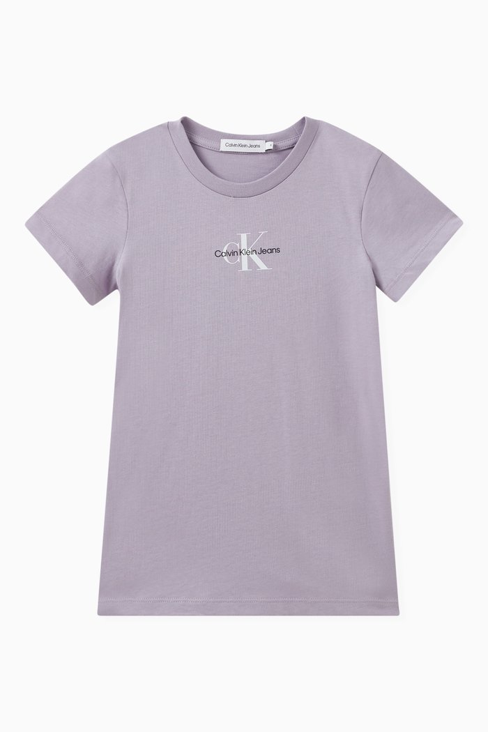 

Monogram Slim-fit T-shirt in Organic Cotton, Purple
