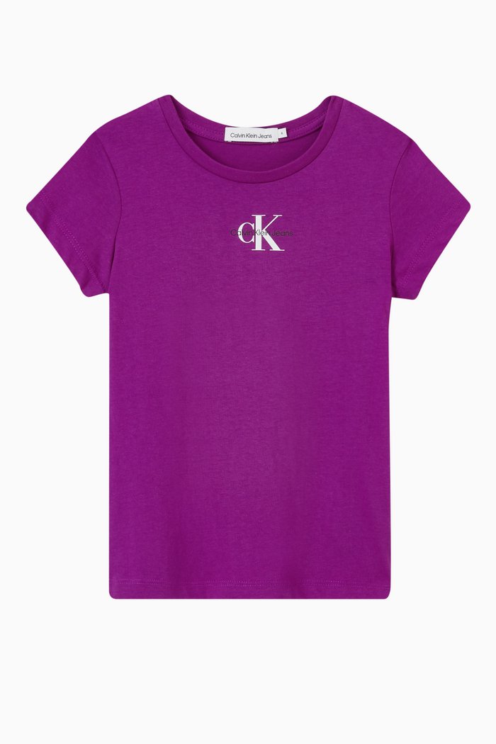 

Monogram Slim-fit T-shirt in Organic Cotton, Purple