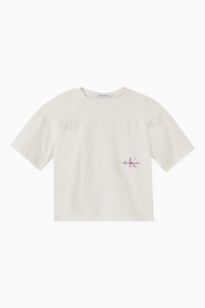 Logo T-shirt in Cotton, Neutral