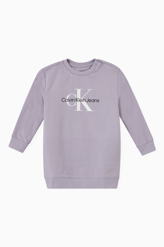

Logo Sweatshirt Dress in Stretch-terry, Purple