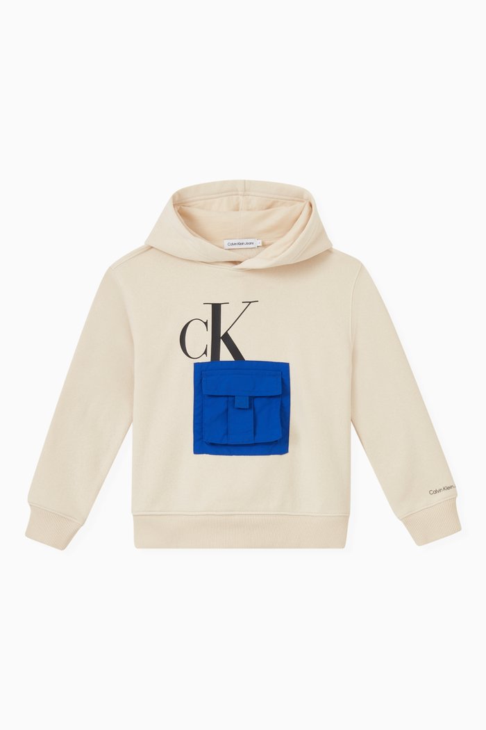 

Logo Pocket Hoodie in Cotton-blend, Neutral