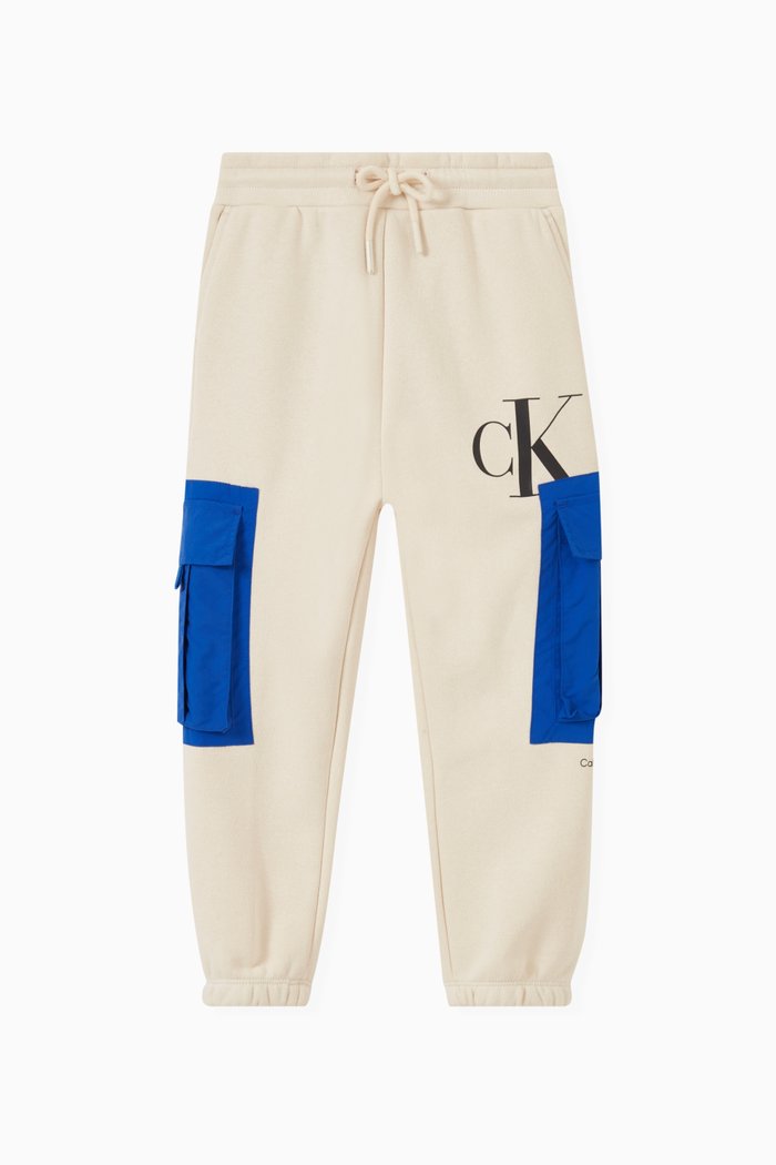 

Logo Cargo Sweatpants in Cotton, Neutral